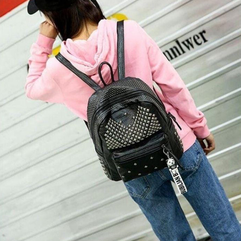 Rivets Overload Leather Backpack