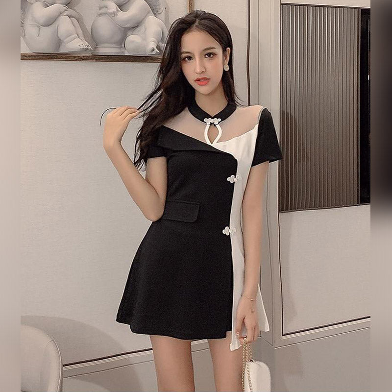 Mandarin Style Two Piece Dress Set