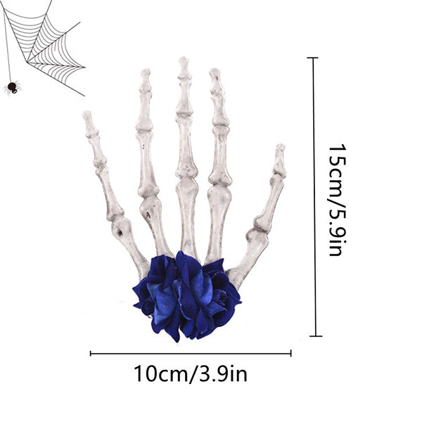 Floral Skeleton Hand Hair Clip/Brooch