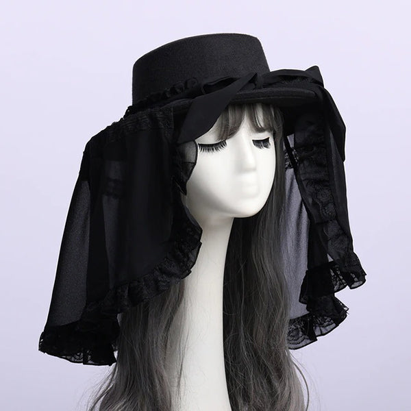 Vintage Black Veil Hat