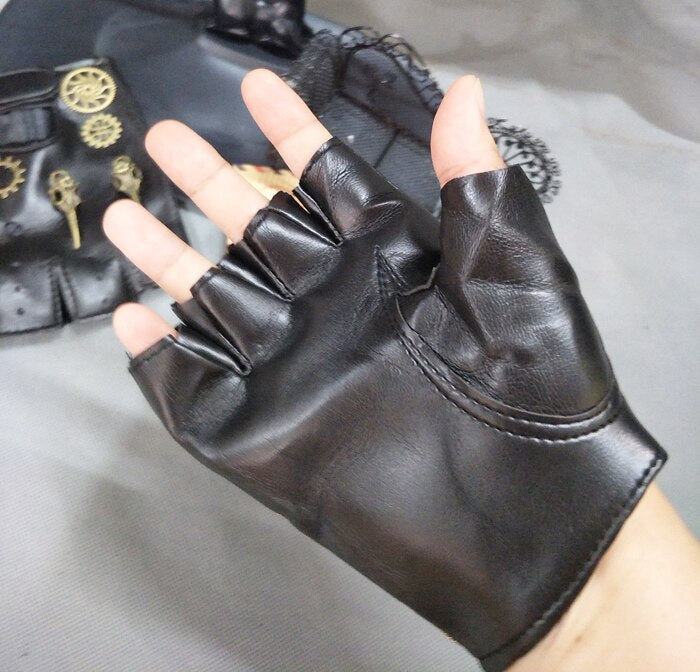 Steampunk Raider Leather Gloves