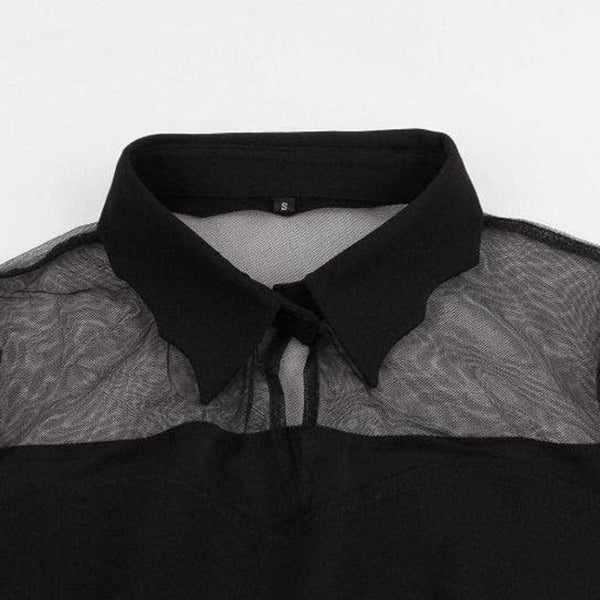 Gothic Flare Sleeve Draped Mini Dress