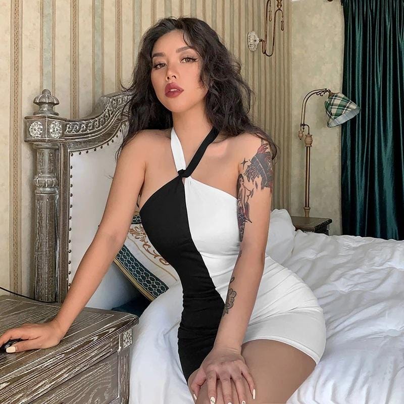 Black & White Bodycon Dress