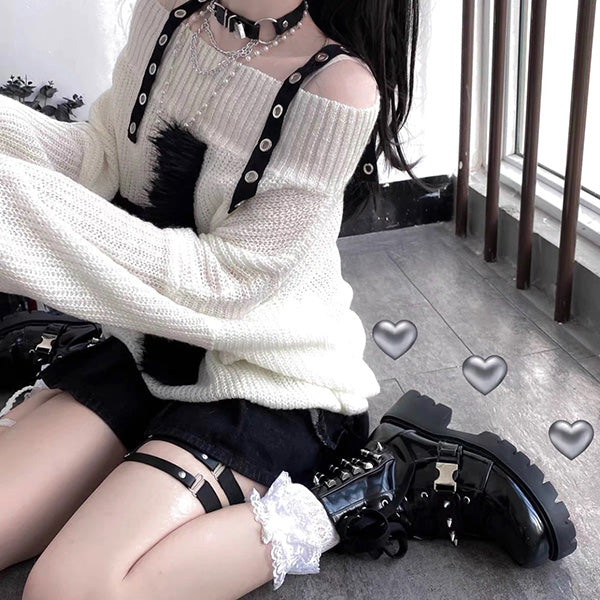 Cross the Line Off-Shoulder Sweater