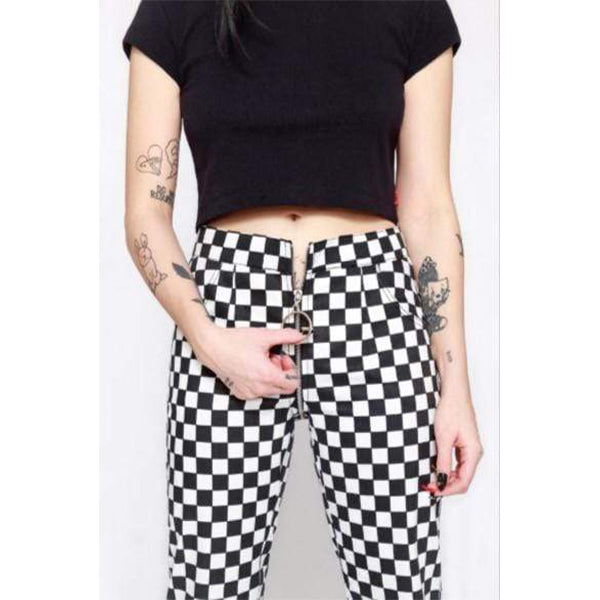 Checkered Life Zip Pants
