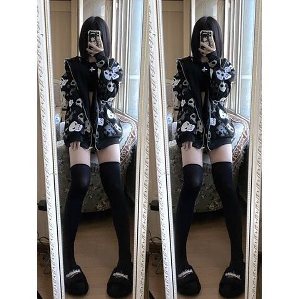 Harajuku Oversized Skull Jacket