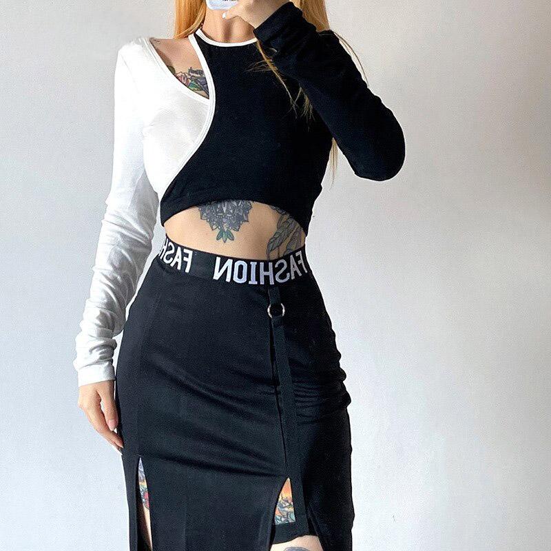 Holstein Patch Gothic Crop Top