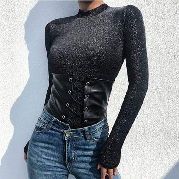 Gothic Glitter Bodysuit