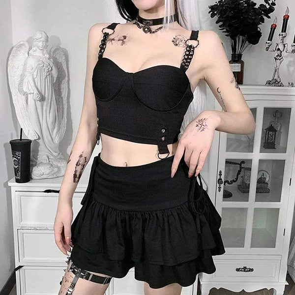 Punk Chain Bustier Crop Top