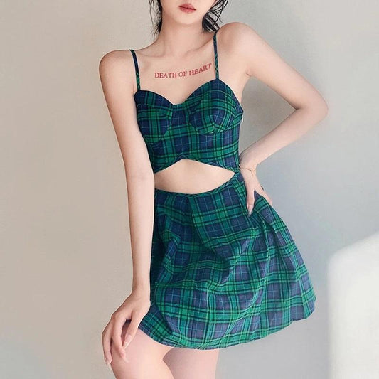 Yendy Plaid Mini Dress