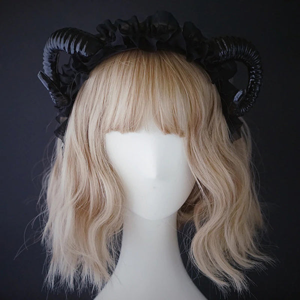 Black Damsel Horn Headband