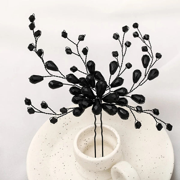 Black Crystal Hairpin