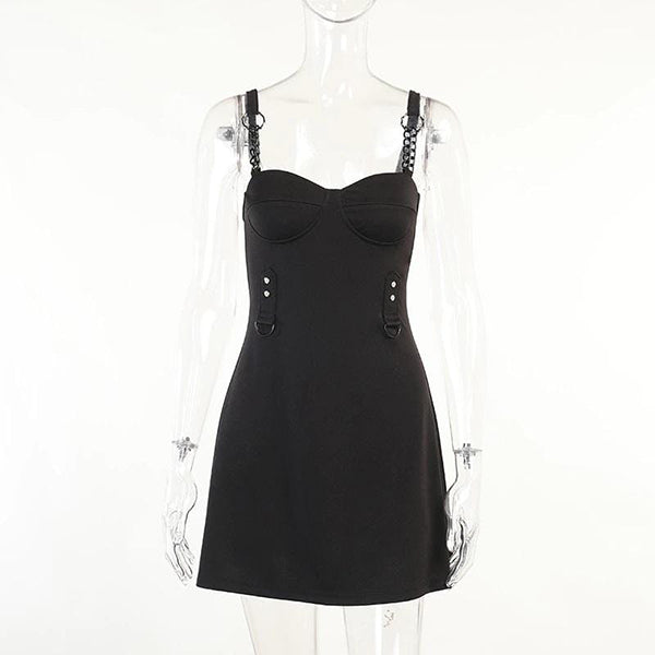 Death Chain Gothic Mini Dress