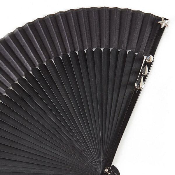Black Rivet Steampunk Hand Fan