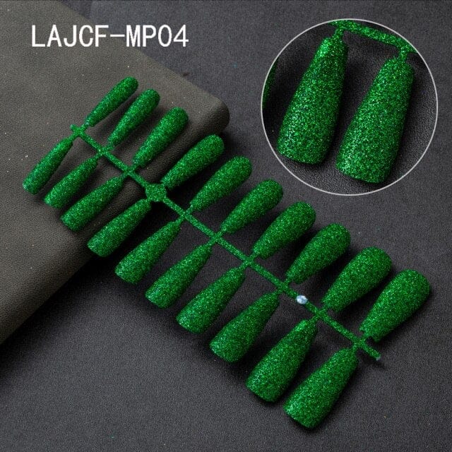 Glitter Coffin Nails