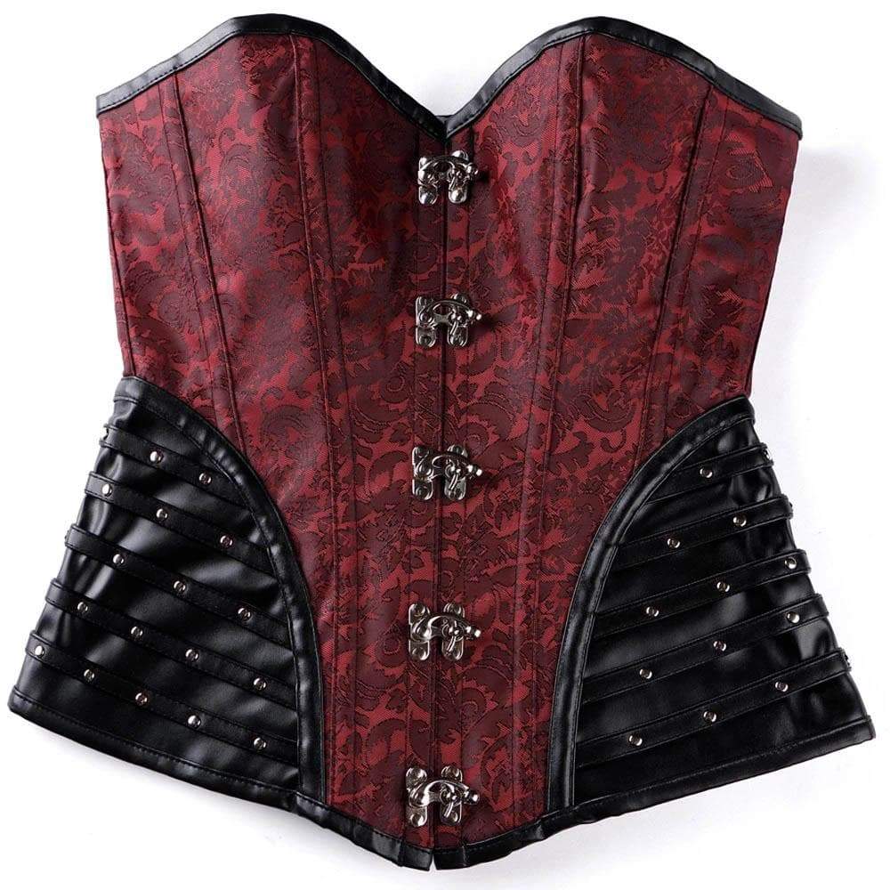 Faux Leather Red Punk Corset