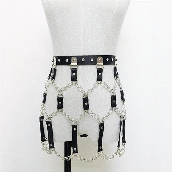 Night Rave Leather Harness Belt