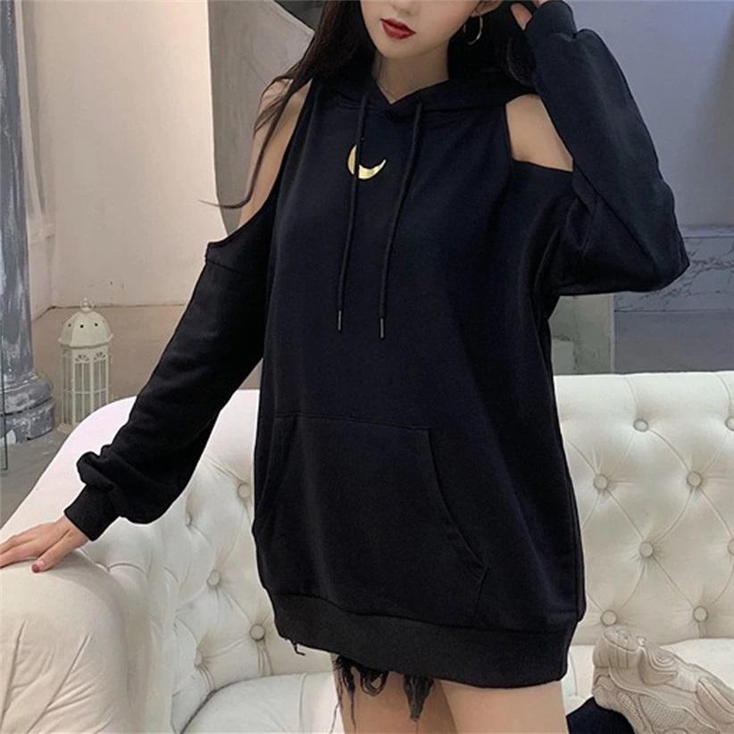 Moon Mystery Cold Shoulder Hoodie