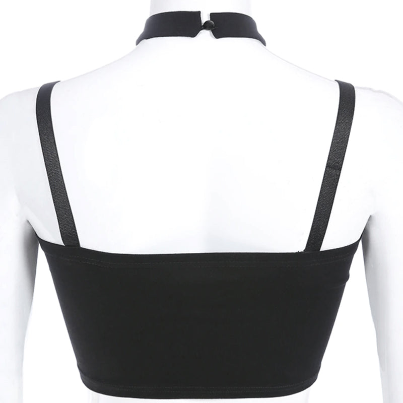 Black Heart Choker Top