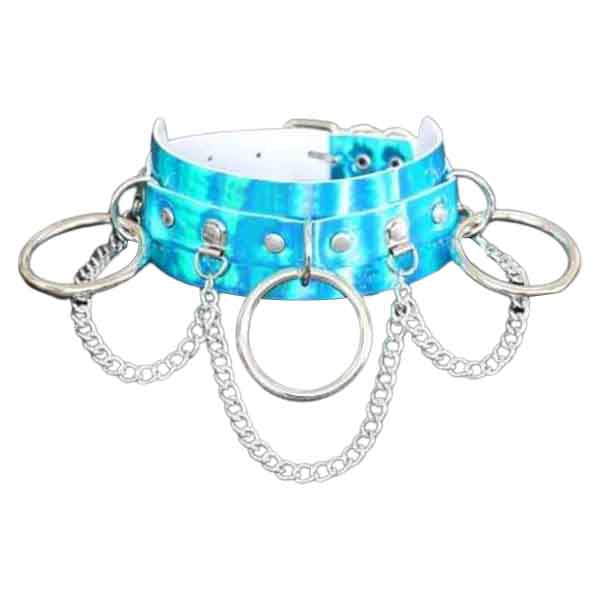 Holographic Chain & Rings Choker Necklace