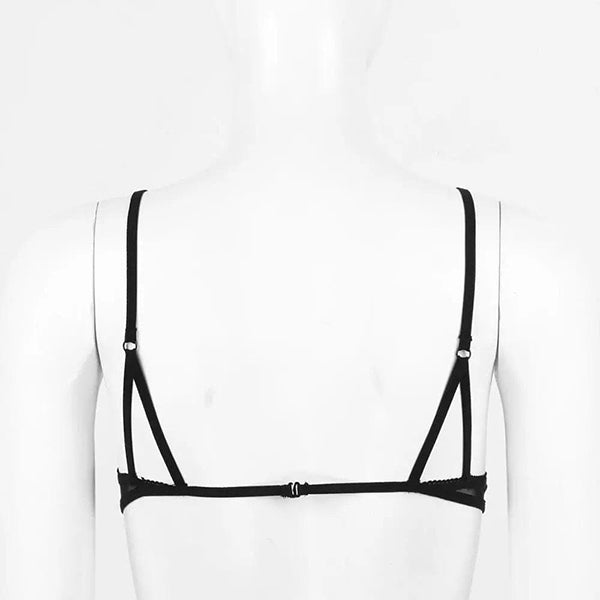 Sheer Open Heart Bra