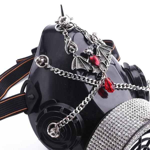 Bat Ruby Steampunk Mask and  Goggles