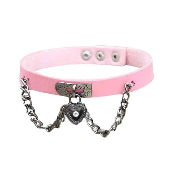 Chained Lock Heart Choker