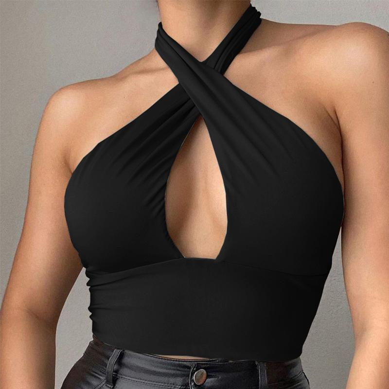Cross Over Halter Crop Top