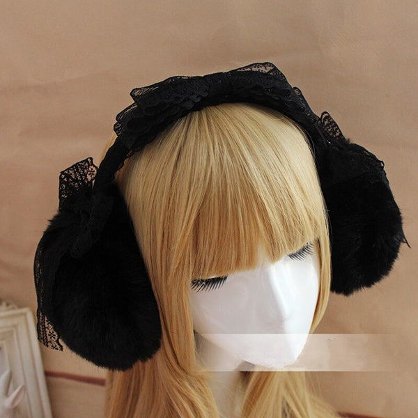Lolita Lace Plush Earmuffs