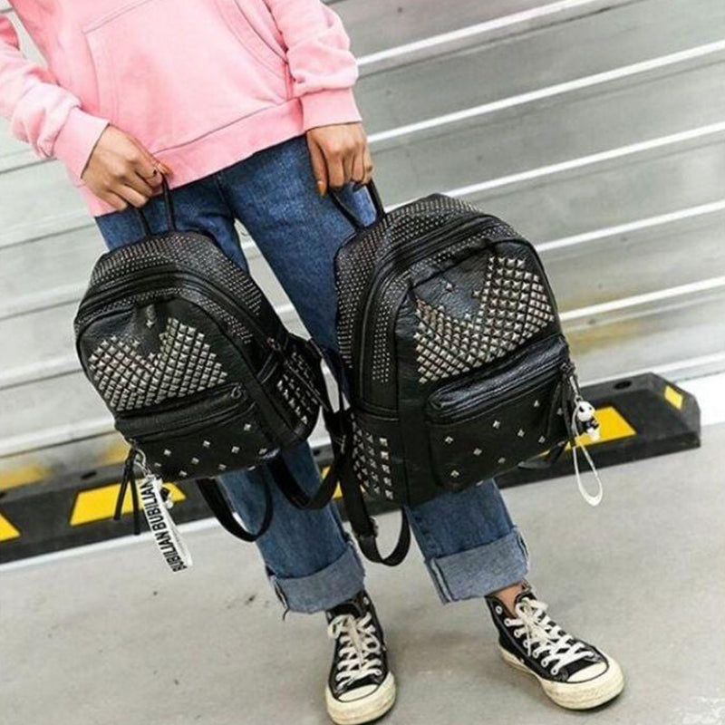 Rivets Overload Leather Backpack