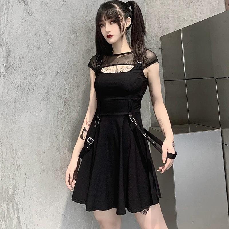 Hauntress Mesh Black Dress