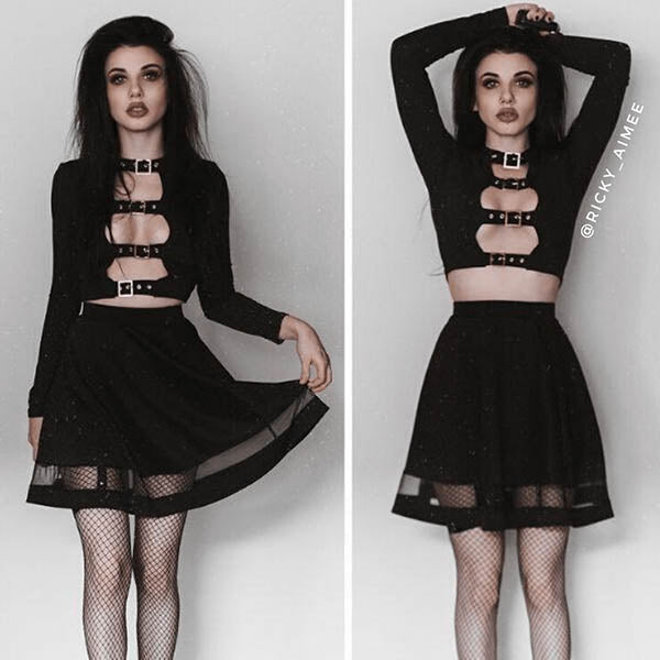 Granite Long Sleeve Crop Top