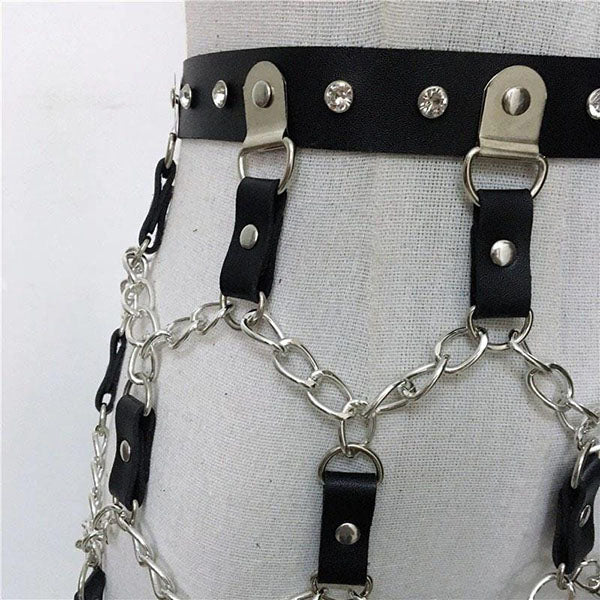 Night Rave Leather Harness Belt