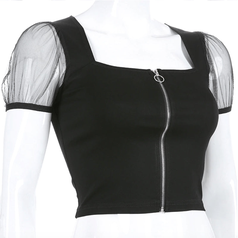 Acantha Sexy Black Crop Top