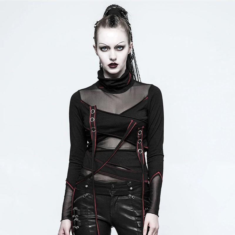 Rebel Punk Knit Mesh Shirt