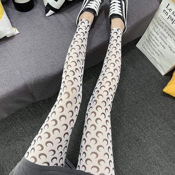 Moon Prints Silk Leggings