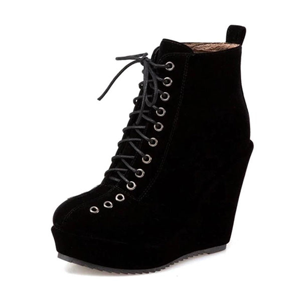 Winter Gothic Wedge Boots