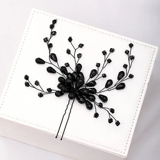 Black Crystal Hairpin