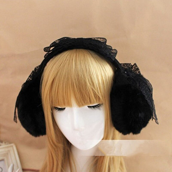 Lolita Lace Plush Earmuffs
