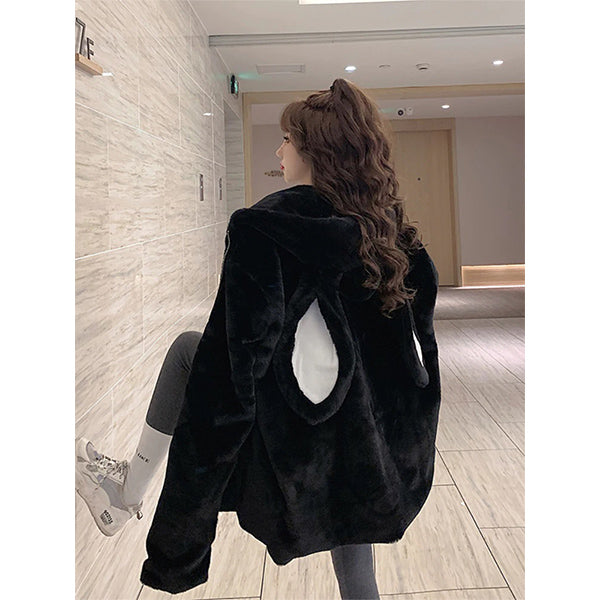 Snow Bunny Kawaii Hooded Coat