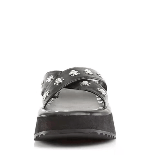 Grim Gothic Black Sandals