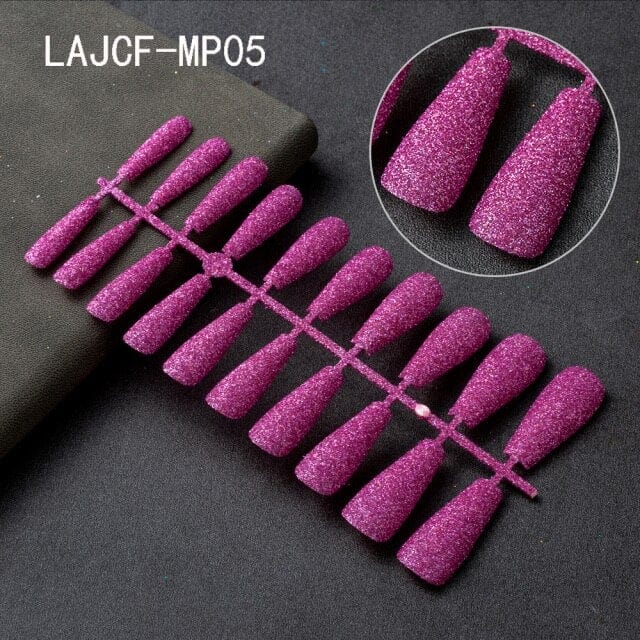 Glitter Coffin Nails