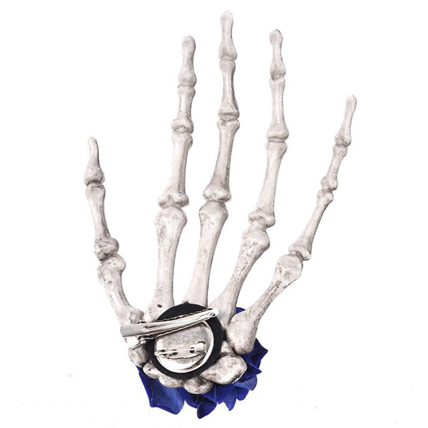 Floral Skeleton Hand Hair Clip/Brooch
