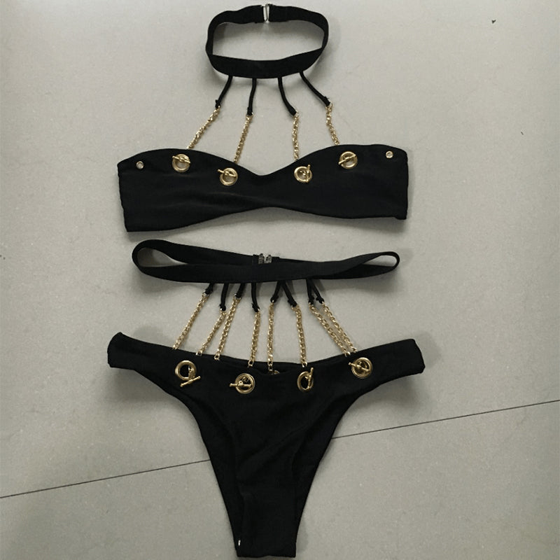 Gothic Chain High Waist Swimsuit