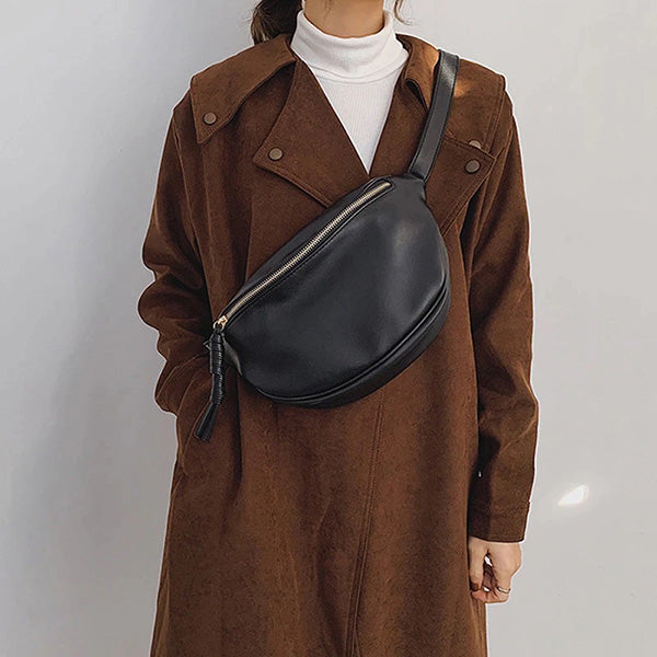 Faux Leather Chain Bum Bag
