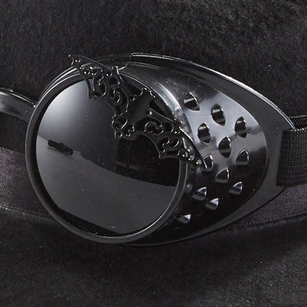 Devon Steampunk Black Hat with Goggles