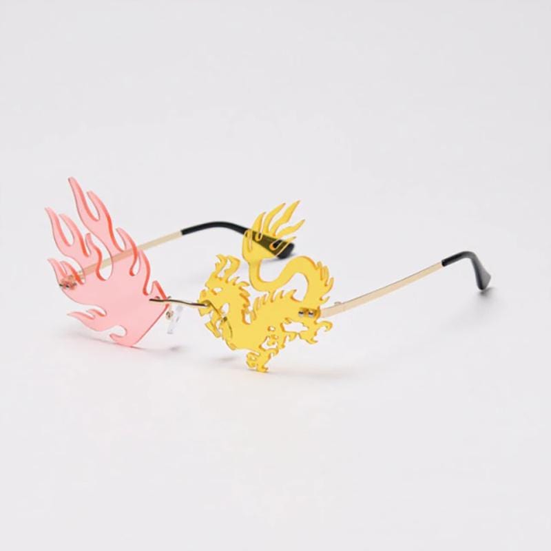 Fire Dragon Rimless Sunglasses