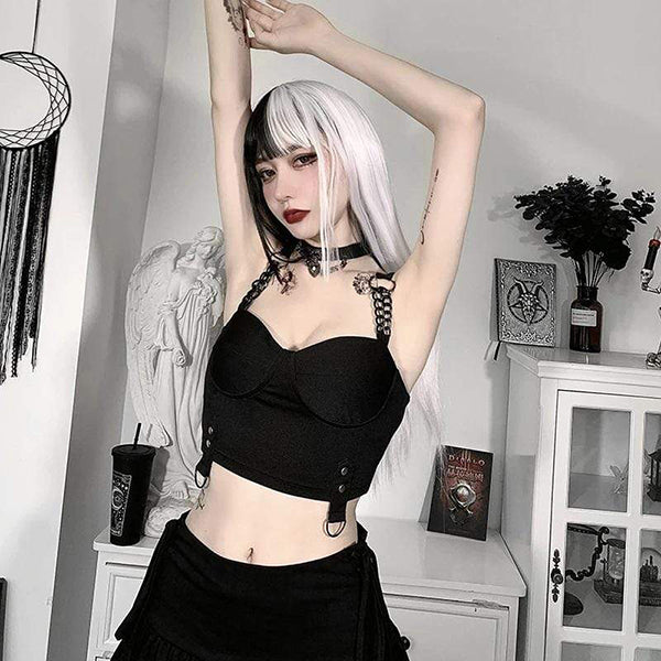 Punk Chain Bustier Crop Top