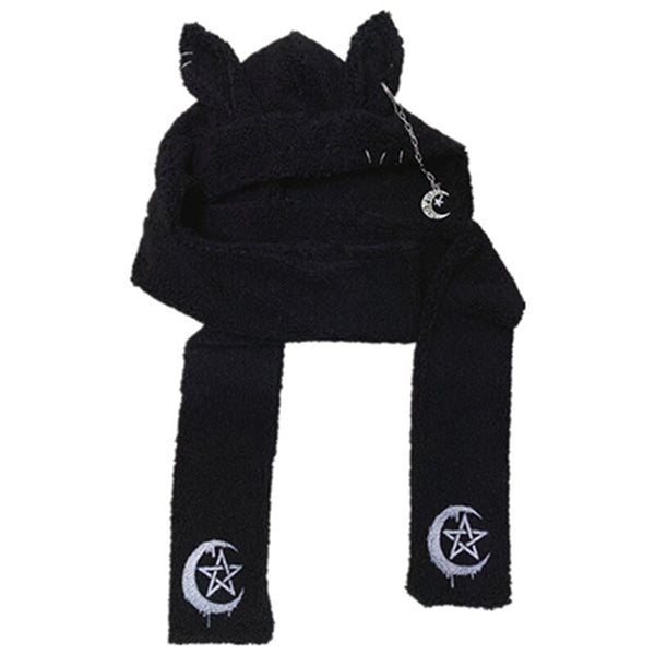 Harajuku Bunny Rabbit Ear Hoodie With Scarf