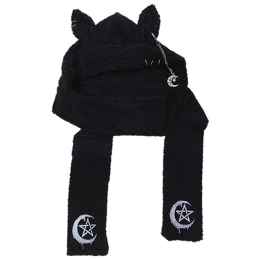 Harajuku Bunny Rabbit Ear Hoodie With Scarf